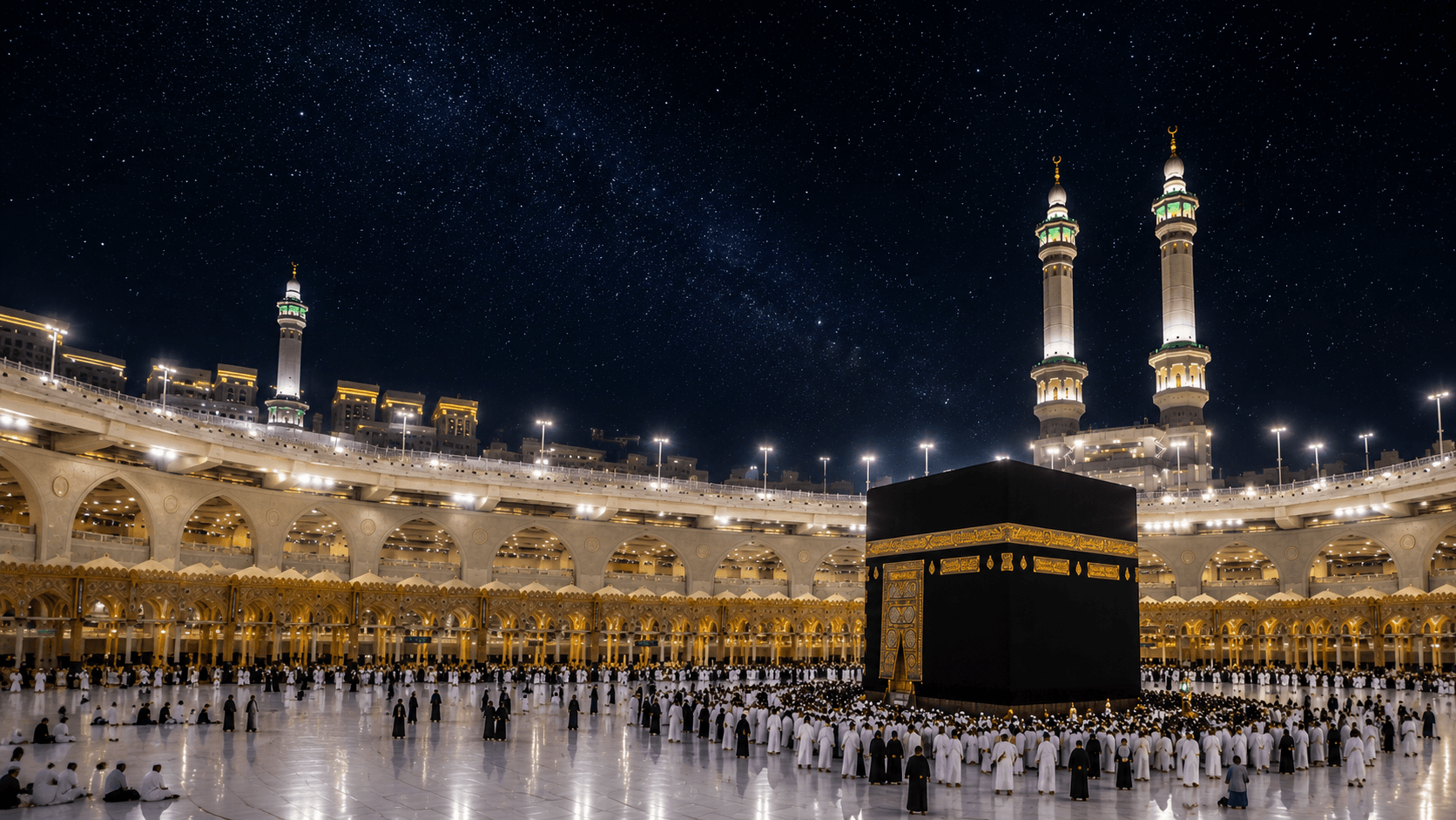 The Ka'bah at night